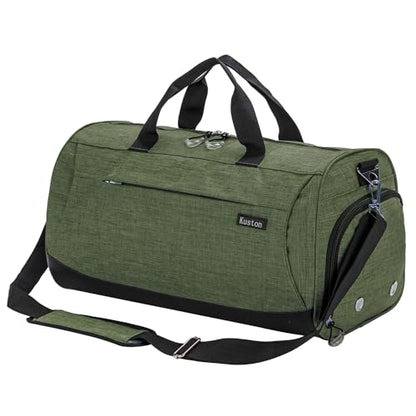 Sports Small Gym Bag for Men and Women Travel Duffel Bag Workout Bag with Shoes Compartment&Wet Pocket - color: green