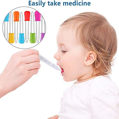 5ml Liquid Droppers Medicine Silicone and Plastic Pipettes Eye Dropper with Bulb Tip for Kids Candy Molds (8 Pack）