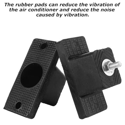 12 Pack Rubber Vibration Isolator Mounting Bracket with 12pcs Rubber Pads, Anti Vibration Pads Rubber Vibration Isolator Pad, Rubber Air Conditioner Mounting Pads