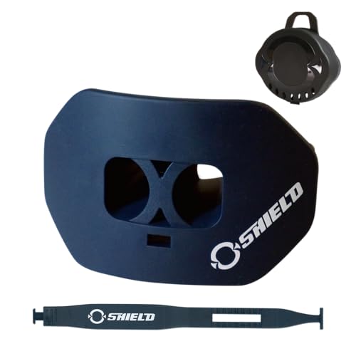 O Shield Core Football Mouth Guard, Detachable Strap | Football Mouth Guard with Detachable Strap — No-Boil Ready Fit, BPA-Free, Brace-Friendly, Includes Carrying Case - color: Navy Blue