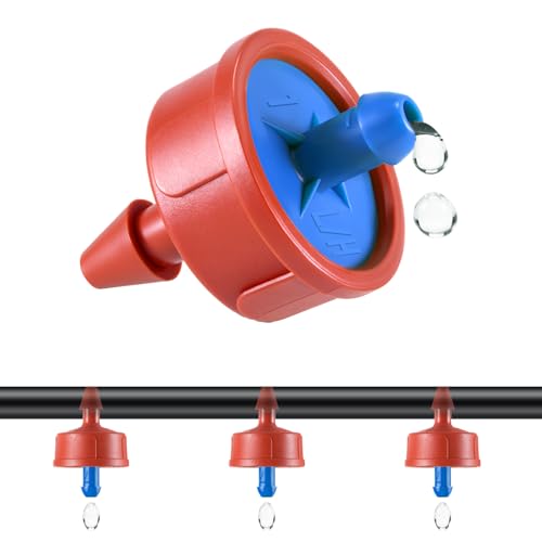 300 PCS 0.5 GPH Pressure Compensating Drip Irrigation Spot Watering Dripper, Gentle Flow Anti-Clog Drip Irrigation Emitters Heads Irrigation Drippers Parts for Indoor Outdoor Small Potted Plants - size: 0.5 GPH 300PCS