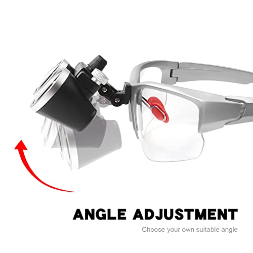 3.5x420MM Angle Adjustable Binocular Loupes Magnifier Glasses Loupes with Cloth Case (Silver) - color: Silver