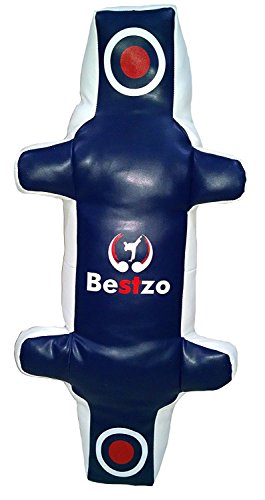 Bestzo MMA Punching Bag - Motion Master of Martial Arts-Synthetic Leather Blue-Unfilled - size: 70 Inch (6ft)
