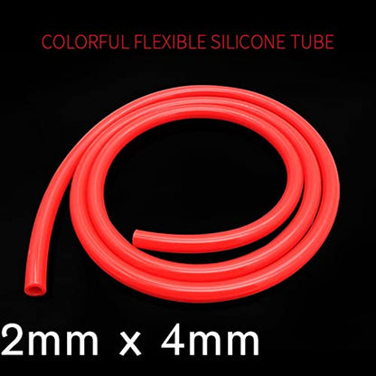 Mdingbao-Silicone Hose Tube 1 Meter Colorful Flexible Silicone Tube ID 2mm X 4mm OD Food Grade Non-Toxic Rubber Hose Soft Pipe Connector, High Temperature Resistance (Color : Sky Blue)