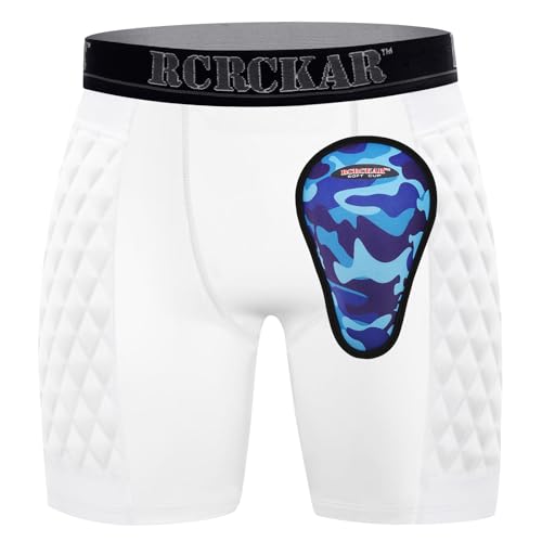 Baseball Sliding Shorts Protective Athletic Compression Underwear w/Cup Baseball Football Lacrosse - color: White Grey, size: Small