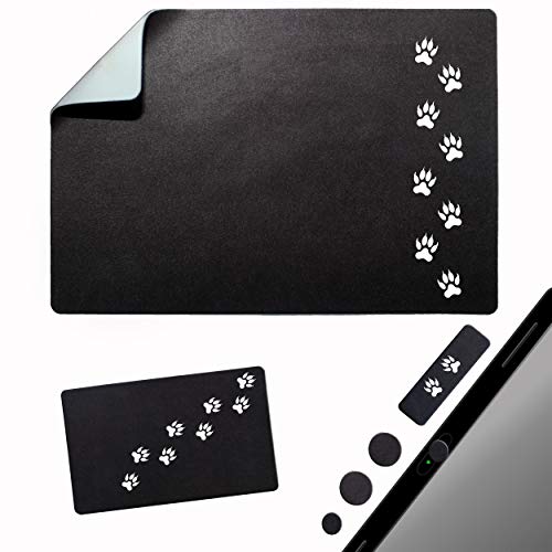 Mouse Pad Adhesive Bottom - Sticks to Any Surface - Portable - Webcam Covers and Screen Cleaner Included (Cat Paw) - color: CAT PAW