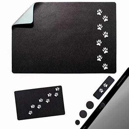 Mouse Pad Adhesive Bottom - Sticks to Any Surface - Portable - Webcam Covers and Screen Cleaner Included (Cat Paw) - color: CAT PAW