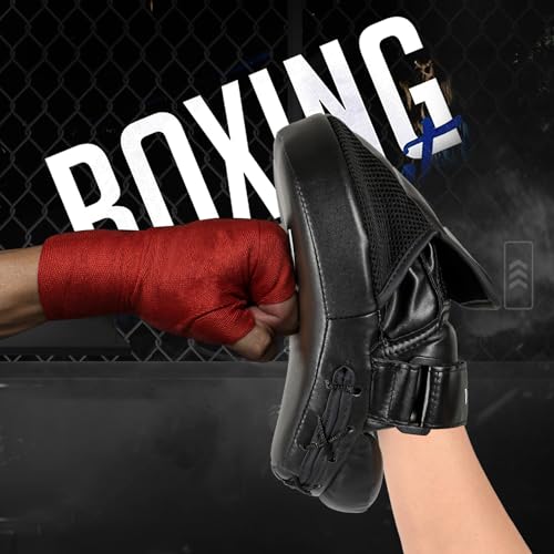 Valleycomfy Boxing Pads Punching Mitts for Training,Muay Thai,Martial Arts - color: White