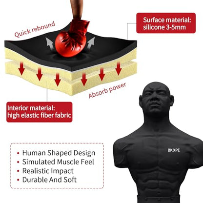 Heavy Duty Punching Bag Stand, Free Standing Boxing Dummy for Home Gym - color: BLACK-2