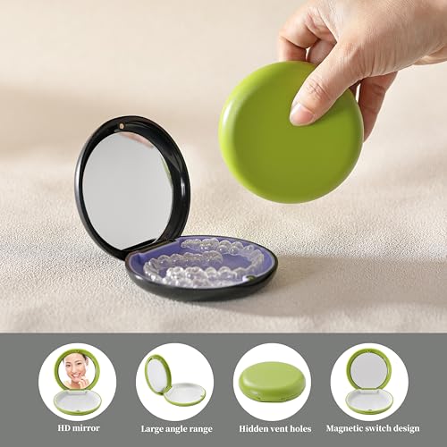 Retainer Cases, Compatible with Invisalign, Mouth Guard Case with Mirror