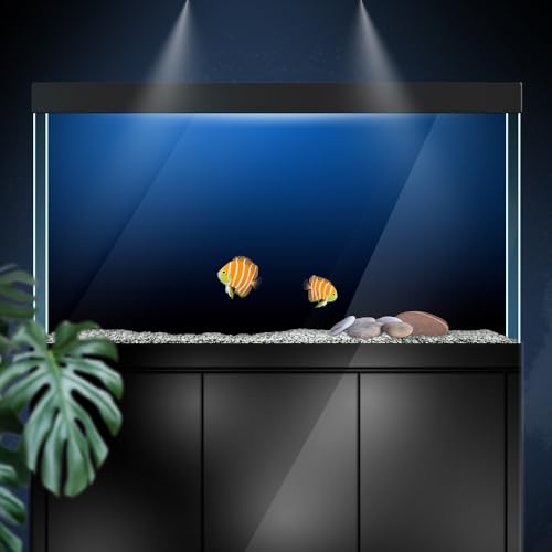 Blue Black Gradient Aquarium Background Stickers - Fish Tank Reptile Terrarium Decor 90 x 60 cm / (35.4 x 23.6 inches)