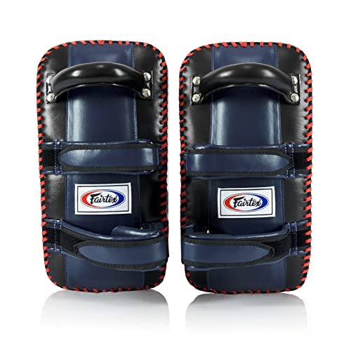 Fairtex Curved Muay Thai Pads, Kickboxing Punching Kicking Striking Shield - color: Black/Blue, size: Standard