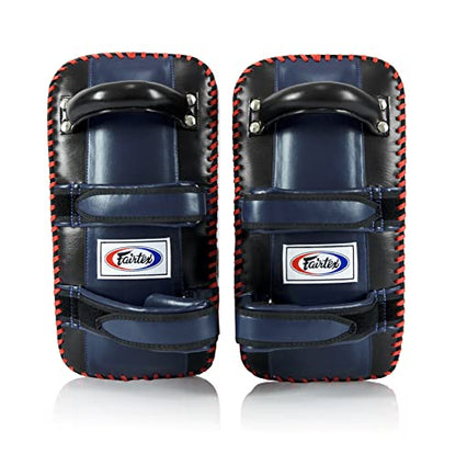 Fairtex Curved Muay Thai Pads, Kickboxing Punching Kicking Striking Shield - color: Black/Blue, size: Standard