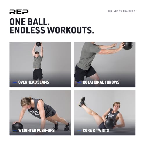 REP Weighted Slam Balls | Exercise and Fitness Balls for Strength Training, Soft Rubber Grip, Non-Bounce Medicine Ball | Cross Fit, Home Gym, Fitness, and Core Workouts