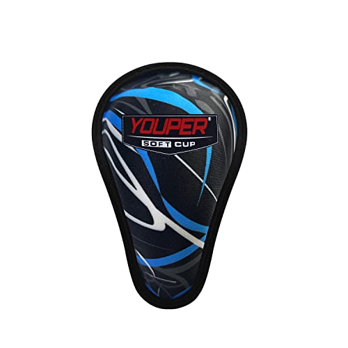Youper Boys Youth Soft Foam Protective Athletic Cup (Ages 7-12), Kid Athletic Cup for Baseball, T-Ball, Football - color: Black Blue