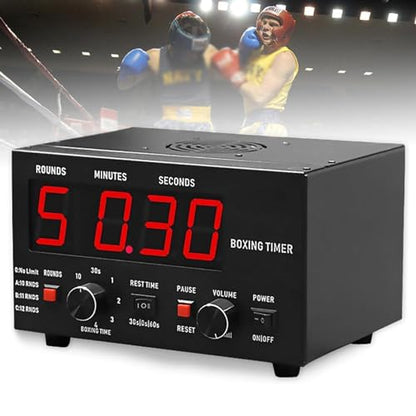 Professional LED Gymnastics Interval Timer – Boxing Workout Timer with Custom Cycle Reps, Adjustable Interval Settings & Clear Display for Gym Training(Red) - color: Red