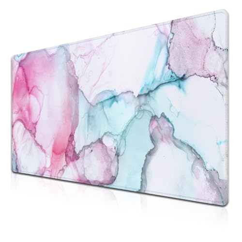 Big Mouse Pad - Colorful Gaming Mousepad, Non-Slip Rubber Base, Waterproof with Stitched Edges, 35.4" X 15.7" for Game Office - color: Abstract Illustration
