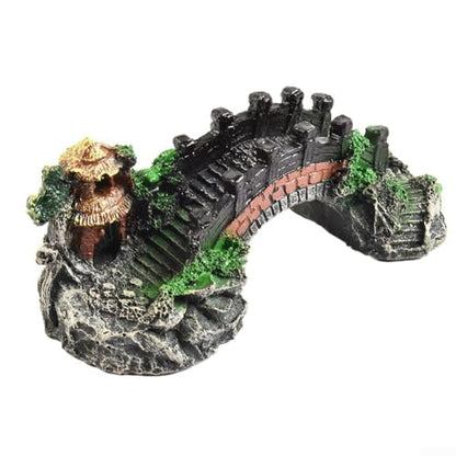 Resin Aquarium Decor Bridge for Fish Tank with Smooth Finish and Safe Material for Creating Aesthetic Aquascapes (B)