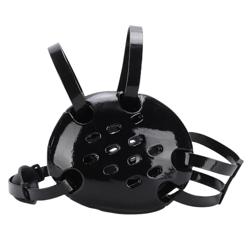 Wrestling Headgear, NBR Sponge Dipped Paint 11 Holes Adjustable Breathable Ear Guard with Soft Chin Pad, for Adult Men Women Black Jiu Jitsu MMA