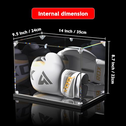 KOLIPI Acrylic Boxing Glove Display Case 14x9.5x8.7 in - size: 14x9.5x8.7 inches