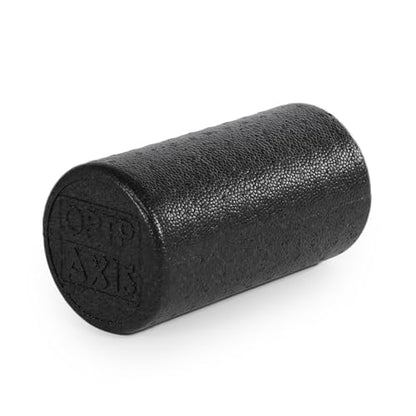 OPTP AXIS Firm Density Foam Roller – Round, Black, 12"L X 6" | High density firm foam roller for physical therapy, yoga, Pilates, fitness exercise & sports training, Heat-molded EPP foam - color: Black - 12" X 6" Round