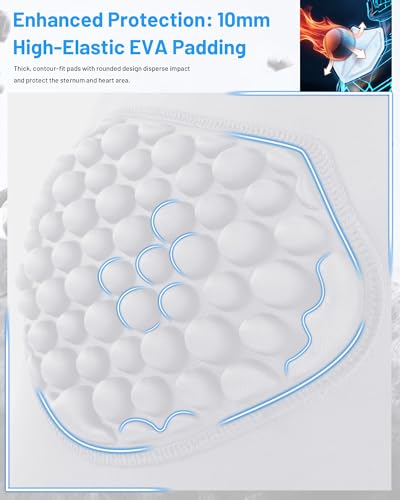 Blueleaf Youth Baseball Chest Protector Padded Compression Sleeveless Shirt Rib Heart Sternum Guard Softball Football - color: White, size: Small