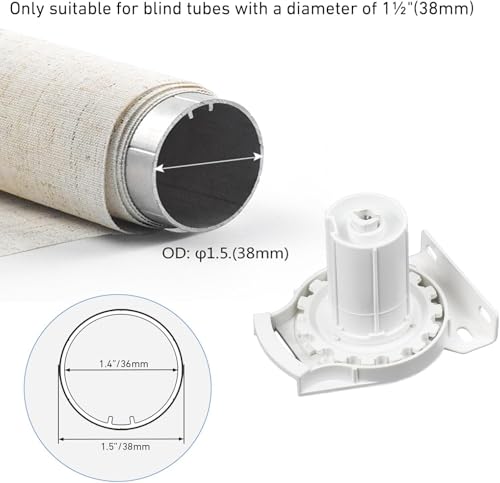 Roll Ease R-Series Roller Shade Bracket Kit with R16 Clutch + RB560 Brackets + End Plug (White) for 1-1/2"(38mm) Tube - style: R16 + RB560 Kit for (1-1/2")