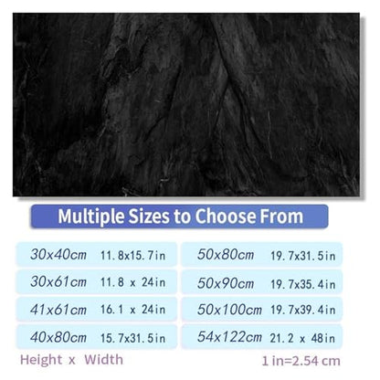 Fish Tank Background Black Rock Aquarium Vinyl Background Poster Stone Self Adhesive Fish Tank Wallpaper(54x122cm) - size: 54x122cm