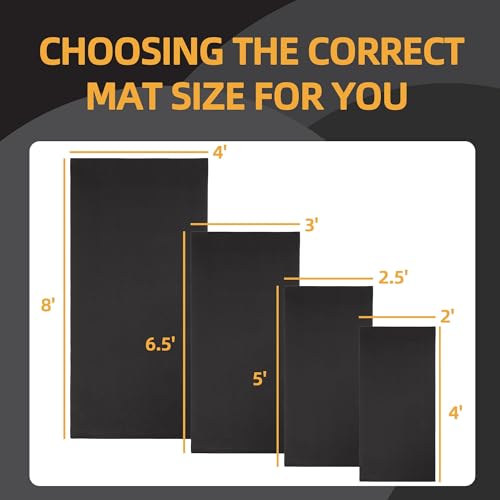 Fitvids High Density 1/4-Inch Thick Gym Equipment Mat, Non-Slip Floor Protection for Heavy Exercise, Treadmill and Bike Mat in Multiple Sizes - size: 36" x 78" (3 x 6.5FT)