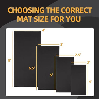 Fitvids High Density 1/4-Inch Thick Gym Equipment Mat, Non-Slip Floor Protection for Heavy Exercise, Treadmill and Bike Mat in Multiple Sizes - size: 36" x 78" (3 x 6.5FT)