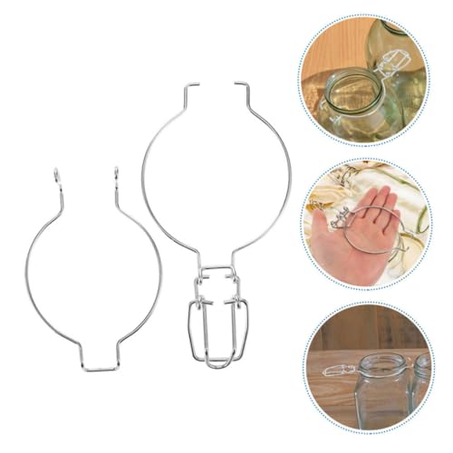 Ciieeo 2pcs Stainless Steel Replacement Wire Clamps for Glass Jars - Sealing Buckles for Wide Mouth Mason Jars & Storage Canisters - Secure Locking Clips for Airtight Food Storage