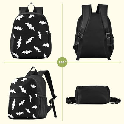 Halloween Bats Toddler Backpack Waterproof Mini Backpack Boys/Girls Cute Small Backpack Kindergarten Pre School Bags 13 Inch - color: Halloween Bats, size: Medium