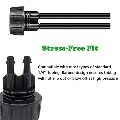4PCS 1/4 Inch Drip Irrigation Tubing to Faucet Garden Hose Adapters Convert 3/4 Inch to 1/4 Inch 2 Barbs Drip Hose Connectors Fittings for Garden Supplies - size: 1/4 inch-2 Barb