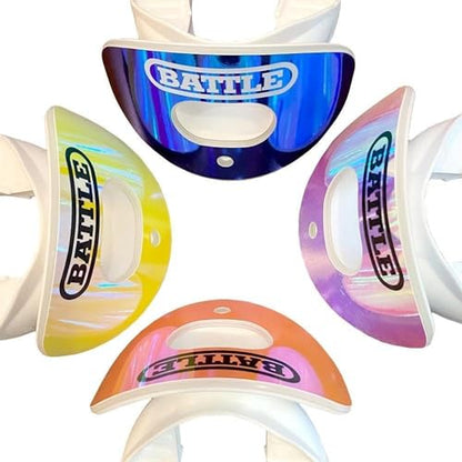 Battle Sports Iridescent Oxygen Football Mouthguard, Chrome Red/Purple | Maximum protection, Safe secure comfortable fit, Breathable built-in airflow channels, No boil required, Advanced composite - color: Chrome Red/Purple