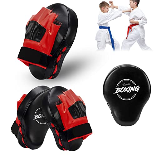 Valleycomfy Boxing Pads Curved Focus Punching Mitts for Men Women - color: Red