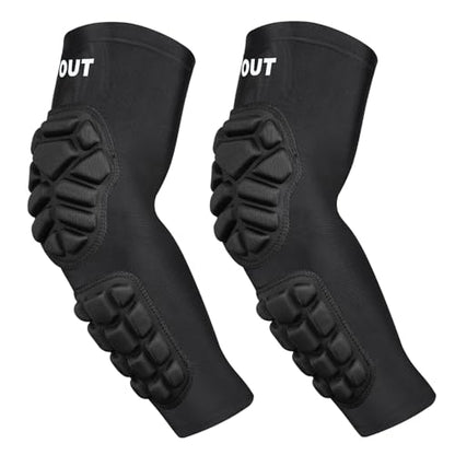 Padded Arm Sleeves Elbow Forearm Crashproof Pads Protection for Football Basketball Volleyball Soccer 2 Pack - size: Large
