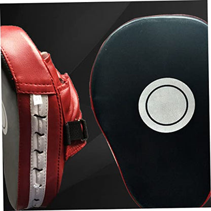 Punch Mitts 1 Pair Black PU Boxing Training Focus Pads for Muay Thai | Moderate Thickness, Strong Resistance, Unique Logo, Simple Atmosphere, Compact Hand-Held Set for Martial Arts Drills