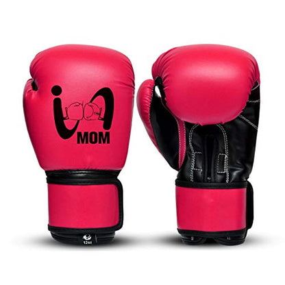 Ultimate - I Boxing Mom - Kids Boxing Gloves MMA Boxing Muay Thai Bag Work - color: Dark Pink, size: 6 Oz