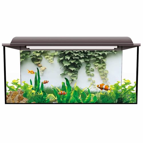 T&H XHome Aquarium Décor Backgrounds Spring Tree Branch Growing on a White Wall Pattern Fish Tank Background Aquarium Sticker Wallpaper Decoration Picture PVC Adhesive Poster 24.4" W x 16.4" H