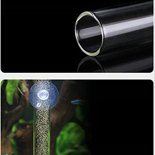 200MM Aquarium Shrimp Feeding Tube and Dish Tube Glass Fish Feeder Tube with Glass Bowl and Suction Cups for Fish Tank Aquarium Shrimp Fish Dish