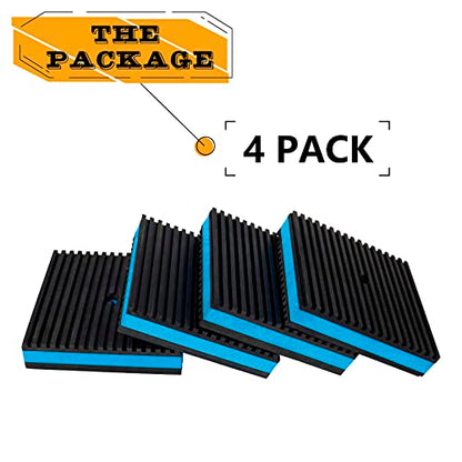 Anti Vibration Pads,6" X 6" X 7/8" Heavy Duty Blue EVA Rubber Anti Vibration Isolation Pad for Air Compressor,Washer and Dryer,HVAC,Treadmills,Air Conditioner Accessories,Pack of 4 - size: 6" X 6" X 7/8"