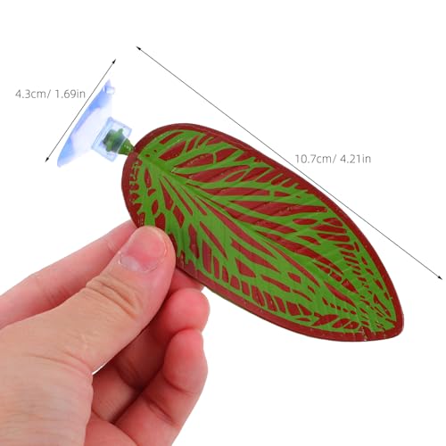 ARTIBETTER Betta Fish Leaf Pads Aquarium Hammock with Suction Cup Artificial Plant Leaf for Fish Resting and Spawning Tank Decor Red Green