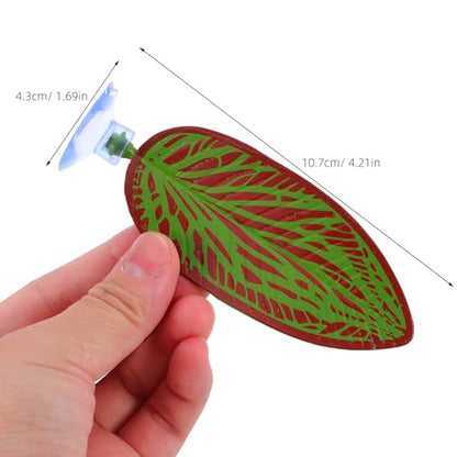ARTIBETTER Betta Fish Leaf Pads Aquarium Hammock with Suction Cup Artificial Plant Leaf for Fish Resting and Spawning Tank Decor Red Green