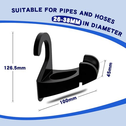 2Pcs Swimming Pool Pipe Holders, Pool Accessories, Pool Hoses for Above Ground Pools, Designed to Fit On Intex Pools - Prevent Pipe Sagging, Improve Pool Hoses Lifespan - color: 2 X [Pipe Bracket] - Black