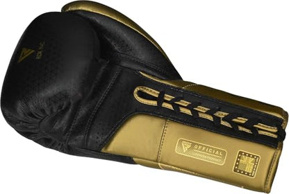 RDX Professional Boxing Gloves, Mark PRO Lace-Up Competition Gloves, Super Skin Maya Hide Leather, Padded Wrist Support, Multi-Layered, Traditional Extra Long Laces for Firm Secure Fit