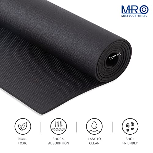 MRO Extra Large Exercise Mat 15'x6'/12'x6'/9'x6'(7mm) - color: Black, size: 6*15 FT