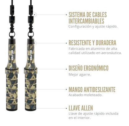 Velites Earth 2.0 Official CrossFit Games Jump Rope, Double Unders - color: Kamo