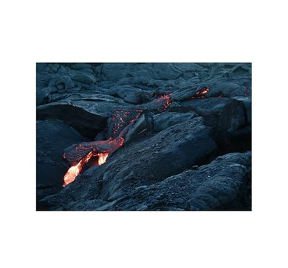 Fish Tank Background Aquarium Background Volcano Magma Lava Rock Black HD Printing Wallpaper Fish Tank Reptile Habitat Decorations for Home(30x40cm 12x16in)