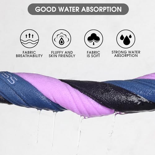 Microfiber Gym Towels for Men Women Workout - 14"x29" - Set of 3 - color: Blue