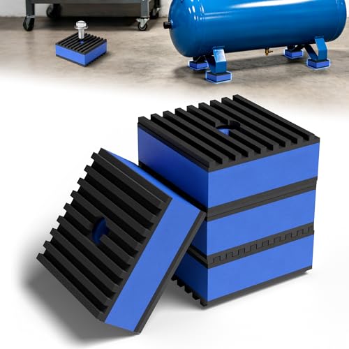 2" X 2" Anti Vibration Pads,Vibration Isolator Pads for Air Compressor,Mechanical Vibration Damping Pads for washing machine,Pre-Drill Hole Rubber Isolation Pads for Heavy Duty Rubber(4 Pcs)